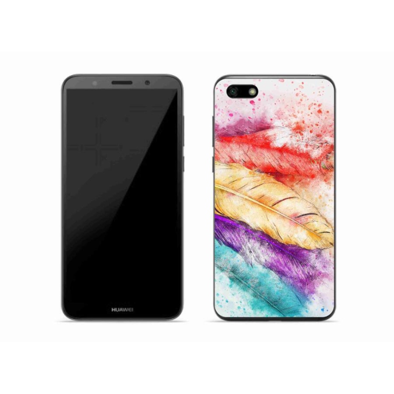 Gelový kryt mmCase na mobil Huawei Y5 (2018) - barevné peří