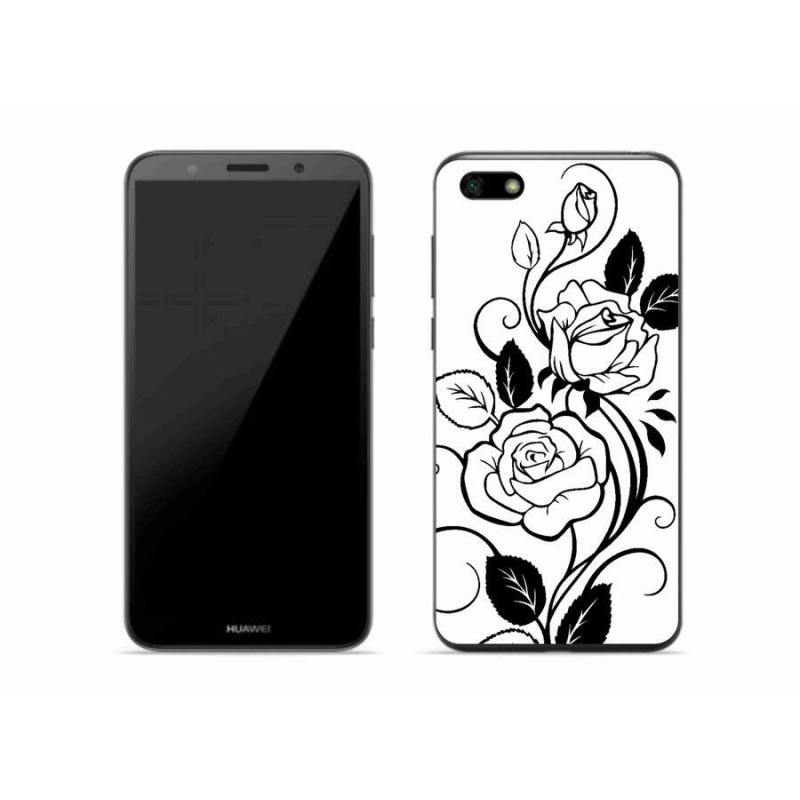 Gelový kryt mmCase na mobil Huawei Y5 (2018) - černobílá růže