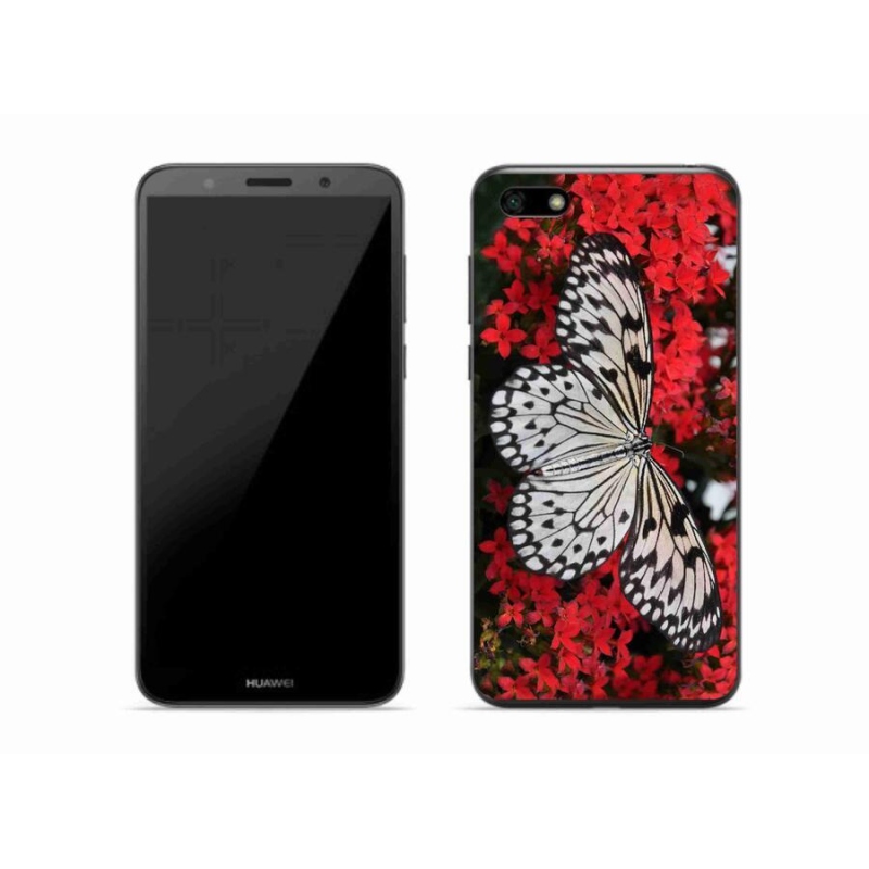 Gelový kryt mmCase na mobil Huawei Y5 (2018) - černobílý motýl 1
