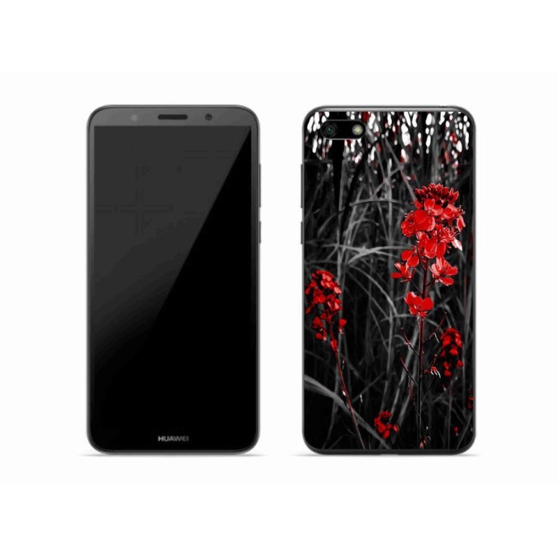 Gelový kryt mmCase na mobil Huawei Y5 (2018) - červená rostlina