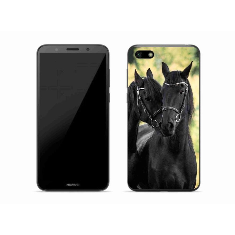 Gelový kryt mmCase na mobil Huawei Y5 (2018) - dva černí koně