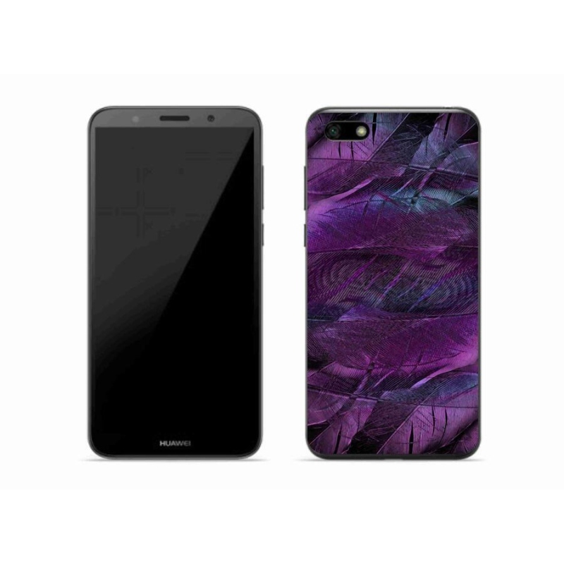 Gelový kryt mmCase na mobil Huawei Y5 (2018) - fialová pírka
