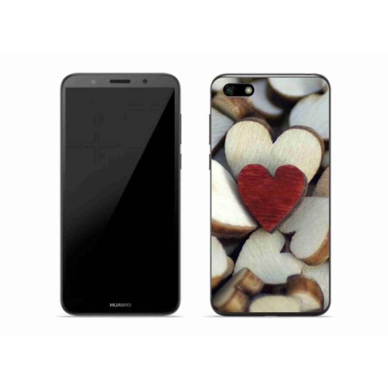 Gelový kryt mmCase na mobil Huawei Y5 (2018) - gravírované červené srdce