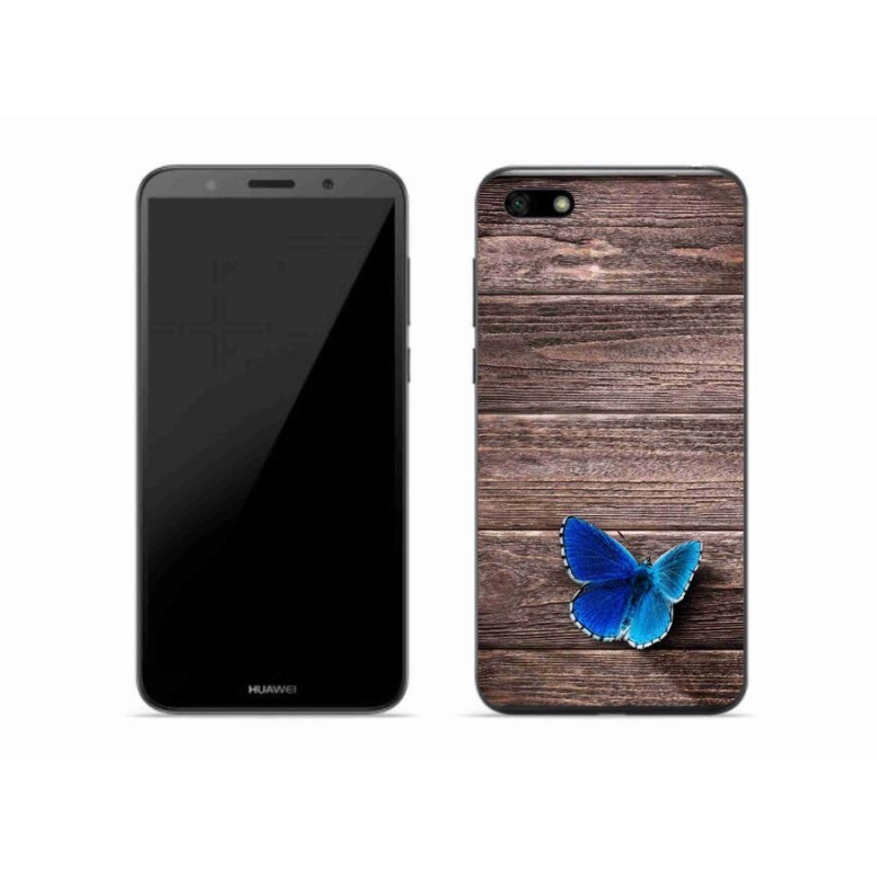 Gelový kryt mmCase na mobil Huawei Y5 (2018) - modrý motýl 1