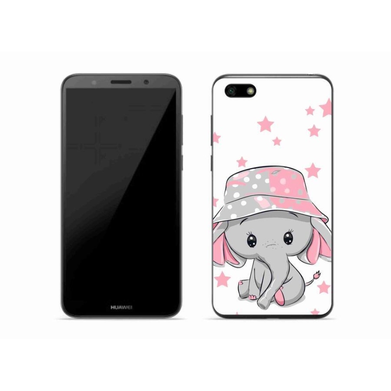 Gelový kryt mmCase na mobil Huawei Y5 (2018) - růžový slon
