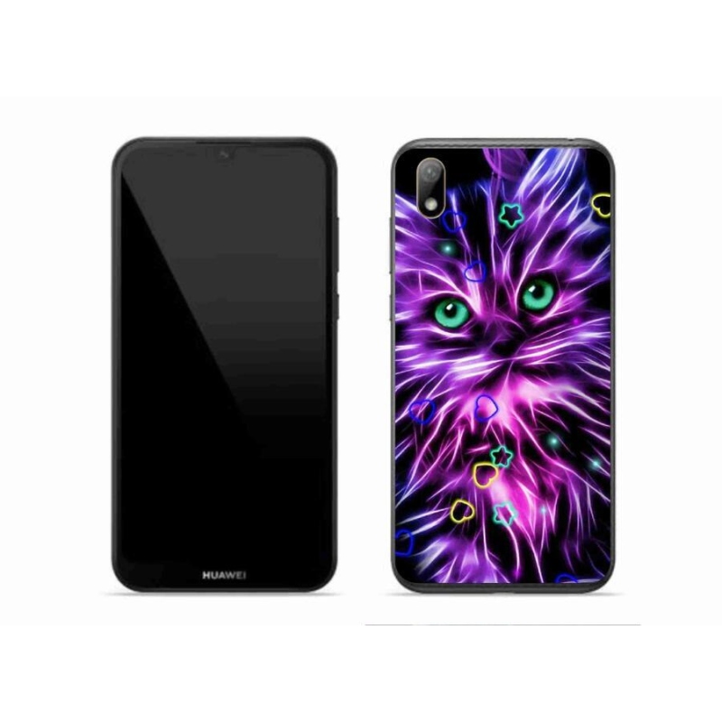 Gelový kryt mmCase na mobil Huawei Y5 (2019) - abstraktní kočka