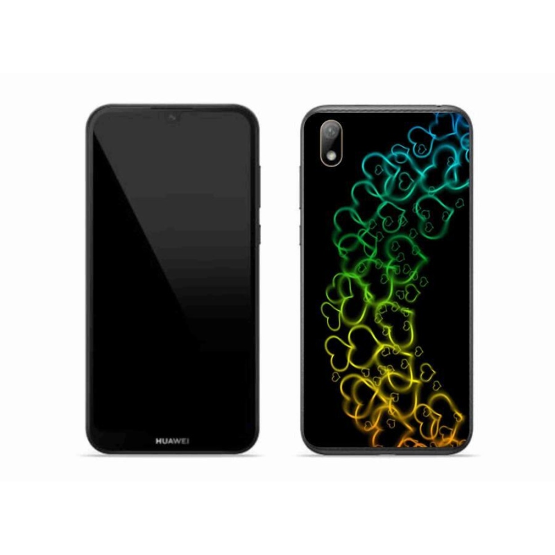 Gelový kryt mmCase na mobil Huawei Y5 (2019) - barevná srdíčka