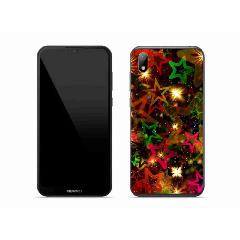 Gelový kryt mmCase na mobil Huawei Y5 (2019) - barevné hvězdičky