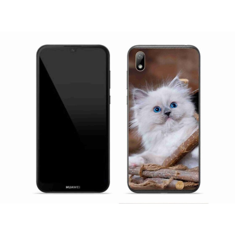 Gelový kryt mmCase na mobil Huawei Y5 (2019) - bílé kotě