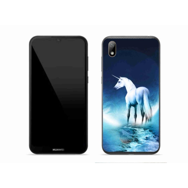 Gelový kryt mmCase na mobil Huawei Y5 (2019) - bílý jednorožec