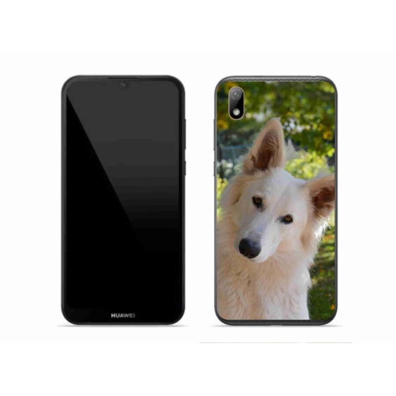 Gelový kryt mmCase na mobil Huawei Y5 (2019) - bílý švýcarský ovčák 1