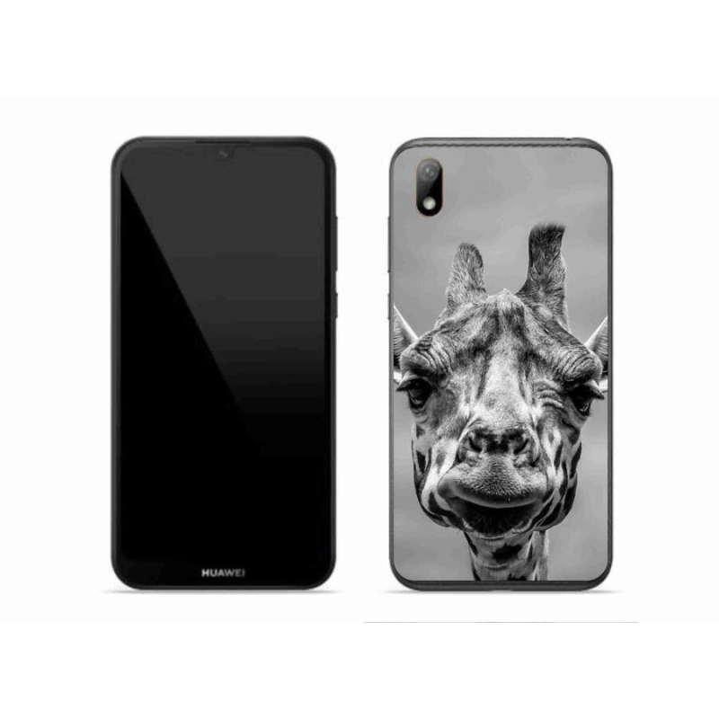 Gelový kryt mmCase na mobil Huawei Y5 (2019) - černobílá žirafa