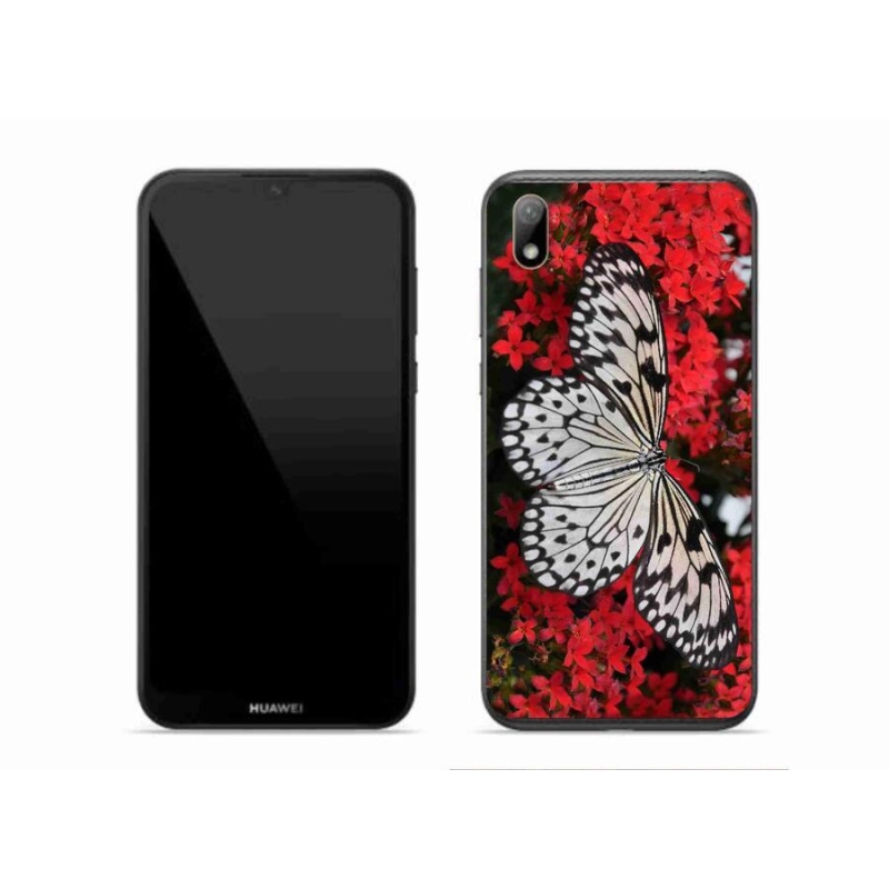 Gelový kryt mmCase na mobil Huawei Y5 (2019) - černobílý motýl 1