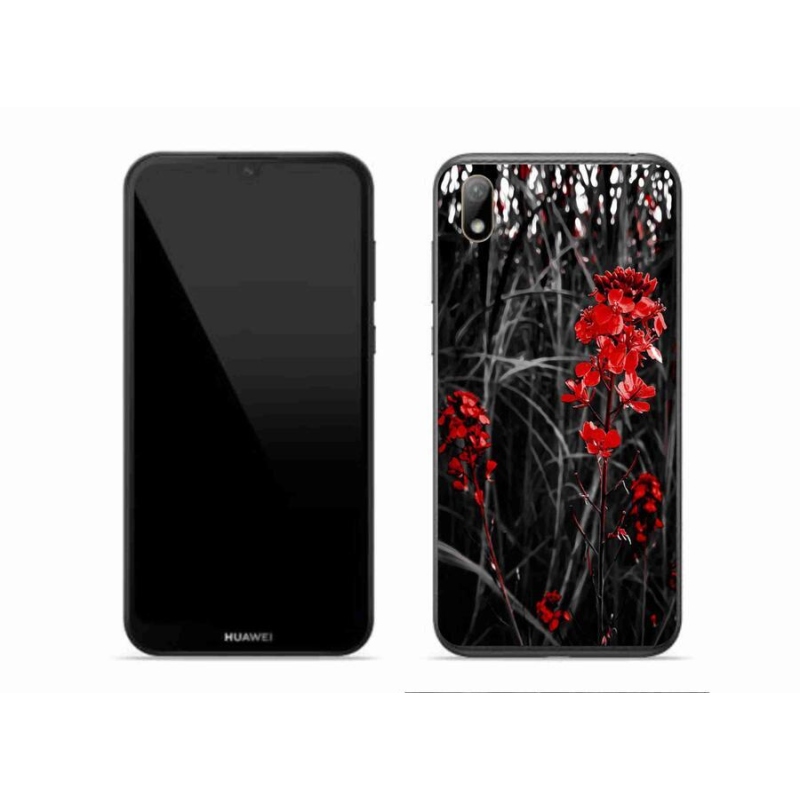Gelový kryt mmCase na mobil Huawei Y5 (2019) - červená rostlina