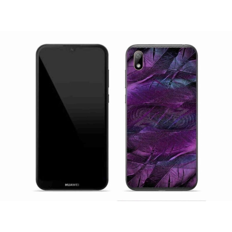Gelový kryt mmCase na mobil Huawei Y5 (2019) - fialová pírka