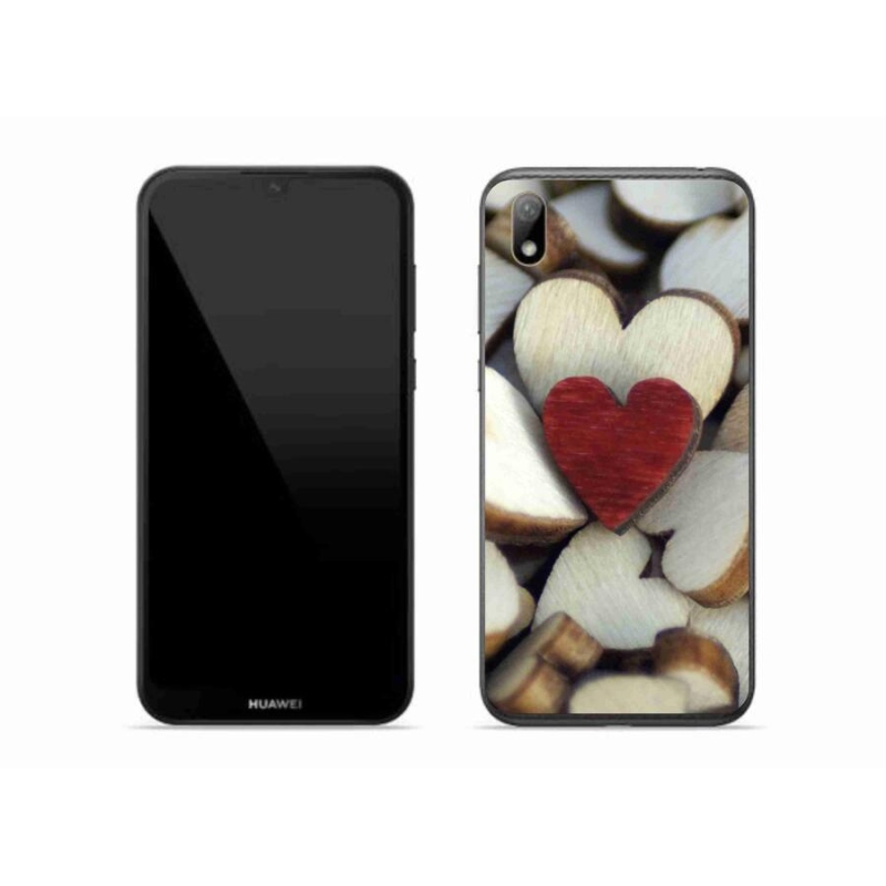 Gelový kryt mmCase na mobil Huawei Y5 (2019) - gravírované červené srdce