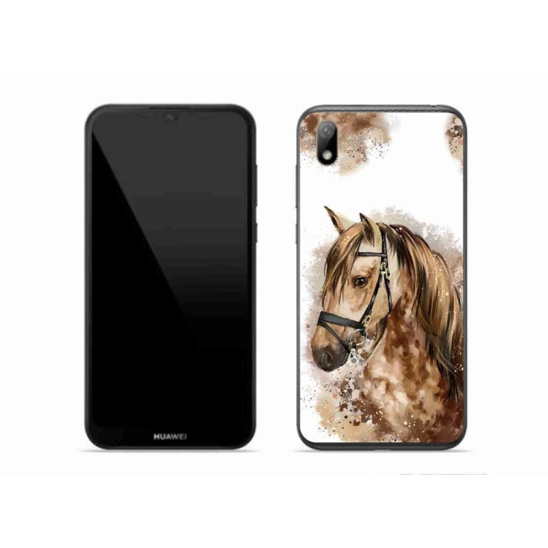 Gelový kryt mmCase na mobil Huawei Y5 (2019) - hnědý kreslený kůň