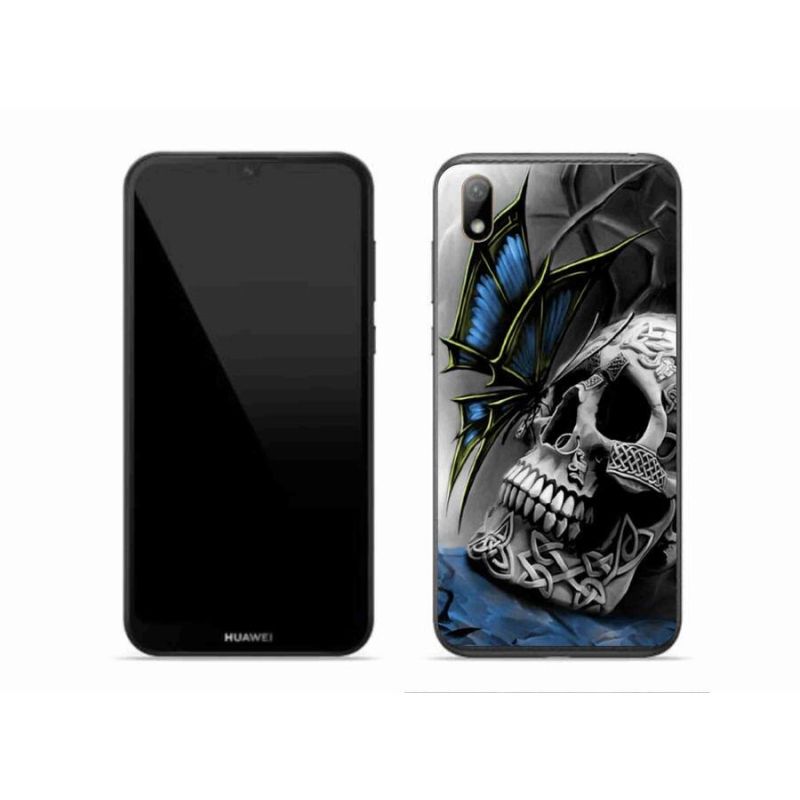 Gelový kryt mmCase na mobil Huawei Y5 (2019) - motýl a lebka