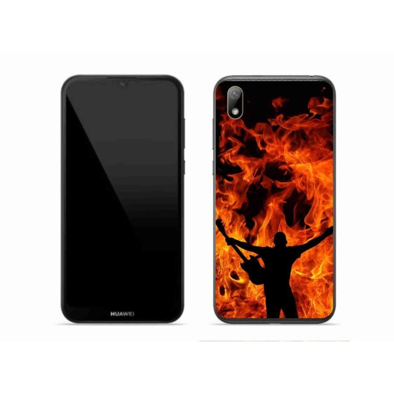 Gelový kryt mmCase na mobil Huawei Y5 (2019) - muzikant a oheň