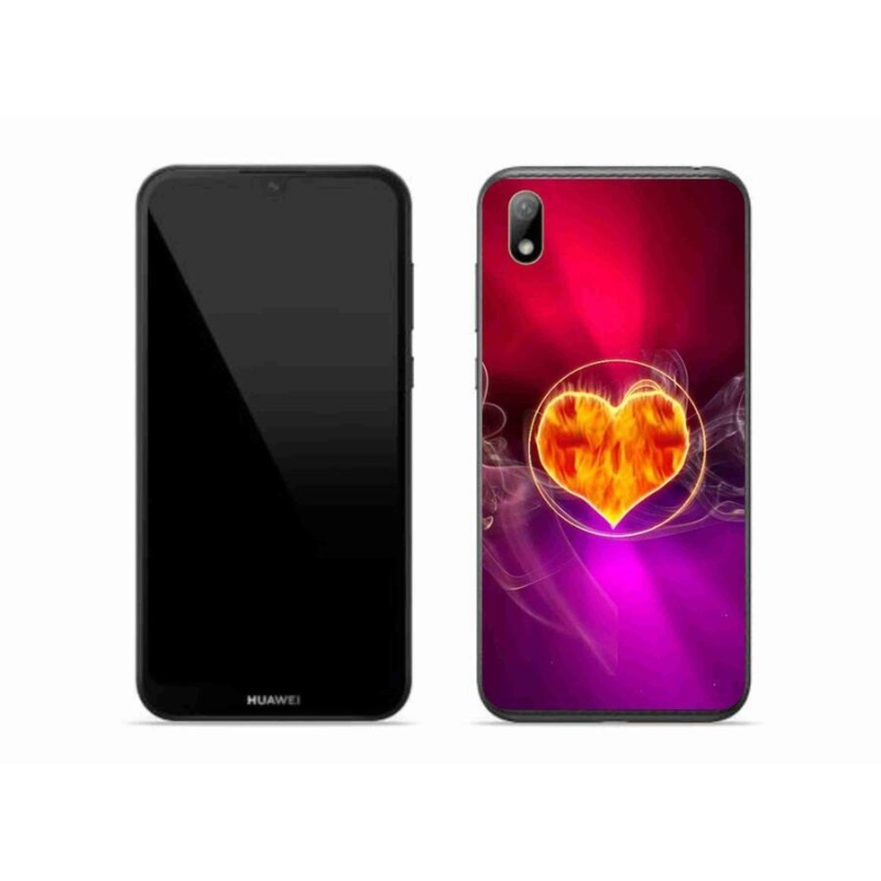 Gelový kryt mmCase na mobil Huawei Y5 (2019) - ohnivé srdce