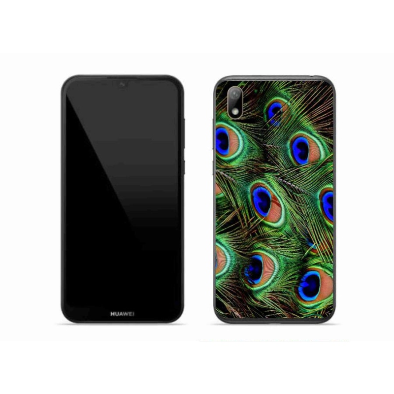 Gelový kryt mmCase na mobil Huawei Y5 (2019) - paví peří