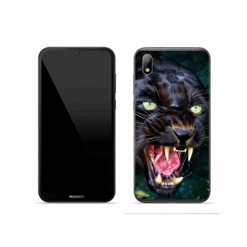 Gelový kryt mmCase na mobil Huawei Y5 (2019) - rozzuřený černý panter