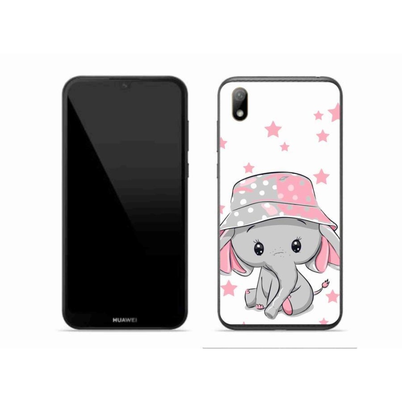 Gelový kryt mmCase na mobil Huawei Y5 (2019) - růžový slon
