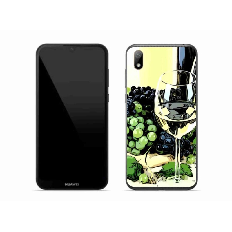 Gelový kryt mmCase na mobil Huawei Y5 (2019) - sklenka vína