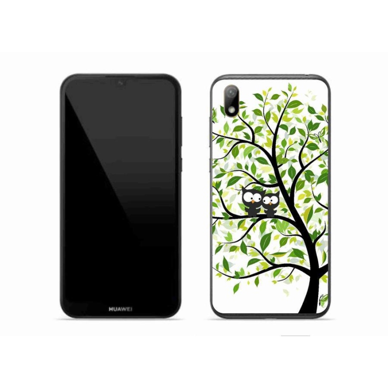 Gelový kryt mmCase na mobil Huawei Y5 (2019) - sovičky na stromě