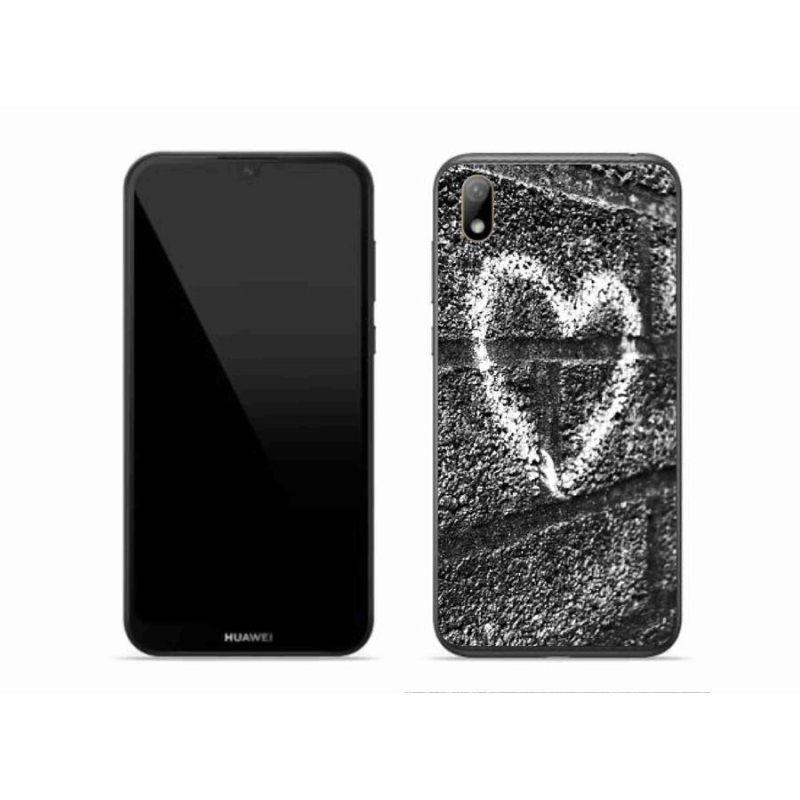 Gelový kryt mmCase na mobil Huawei Y5 (2019) - srdce na zdi