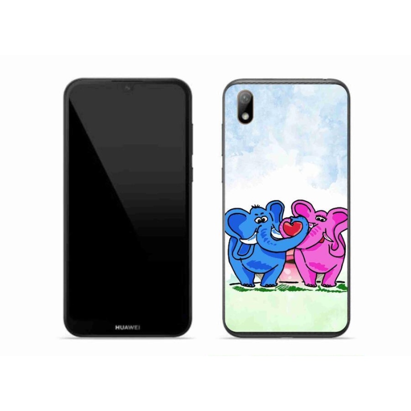 Gelový kryt mmCase na mobil Huawei Y5 (2019) - zamilovaní sloni
