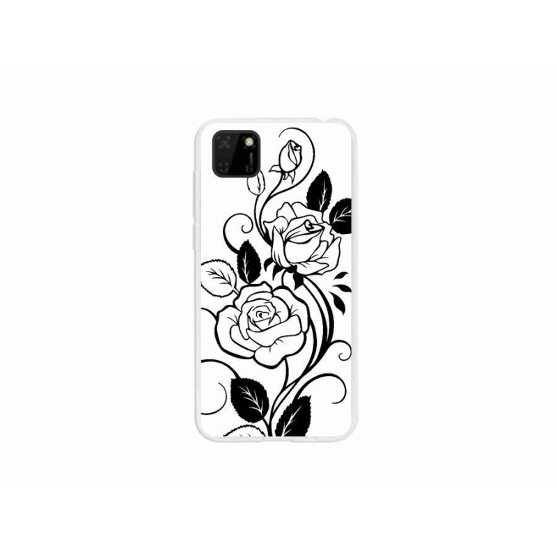 Gelový kryt mmCase na mobil Huawei Y5p - černobílá růže