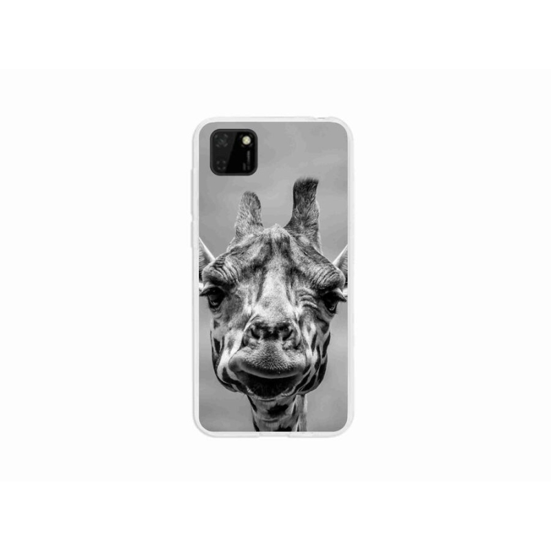 Gelový kryt mmCase na mobil Huawei Y5p - černobílá žirafa