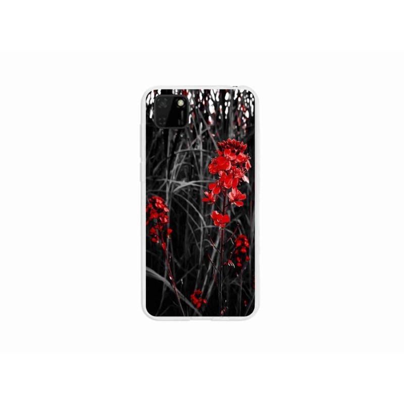 Gelový kryt mmCase na mobil Huawei Y5p - červená rostlina
