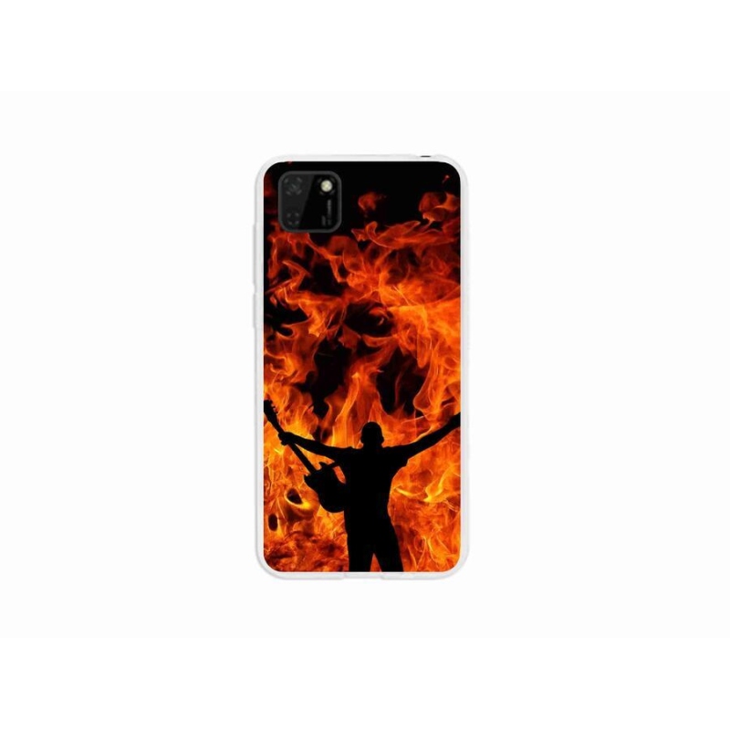 Gelový kryt mmCase na mobil Huawei Y5p - muzikant a oheň