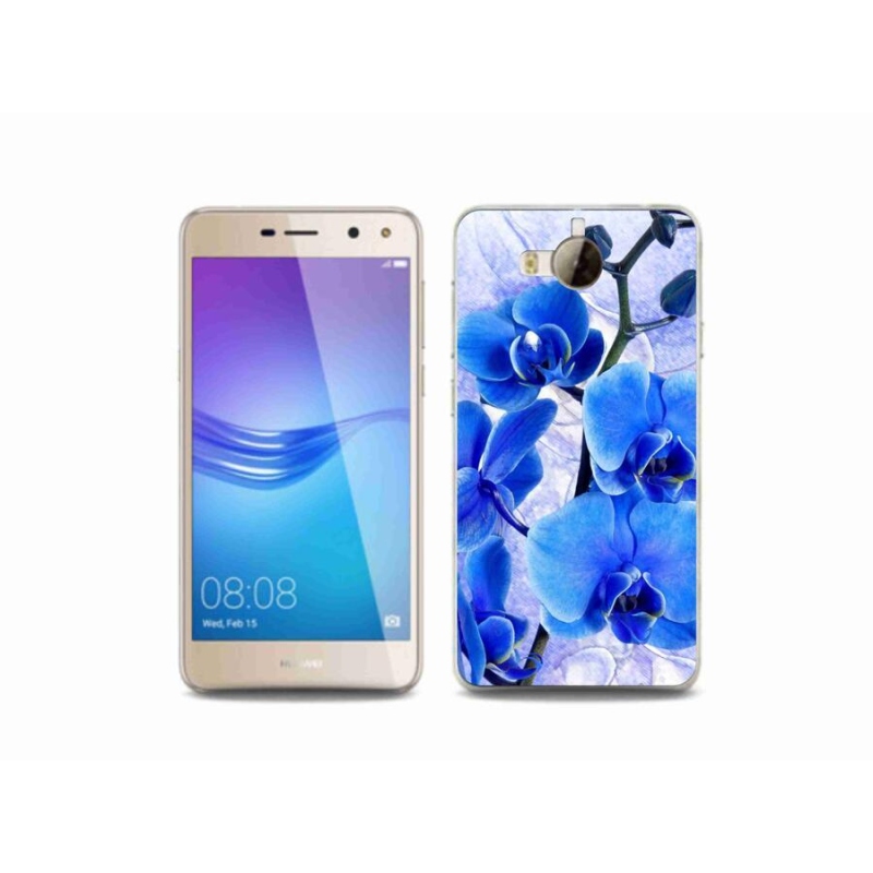 Gelový kryt mmCase na mobil Huawei Y6 (2017) - modré květy