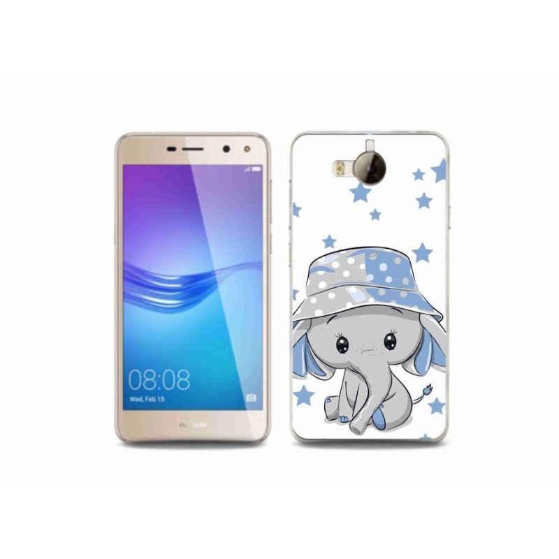 Gelový kryt mmCase na mobil Huawei Y6 (2017) - modrý slon