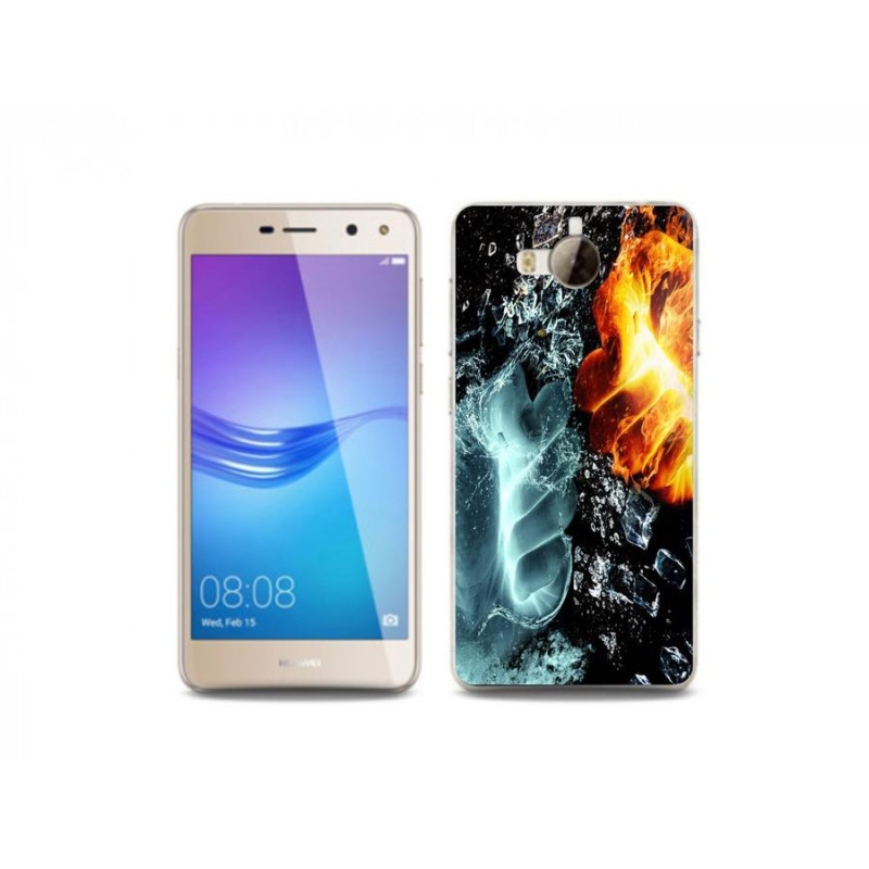 Gelový kryt mmCase na mobil Huawei Y6 (2017) - voda a oheň