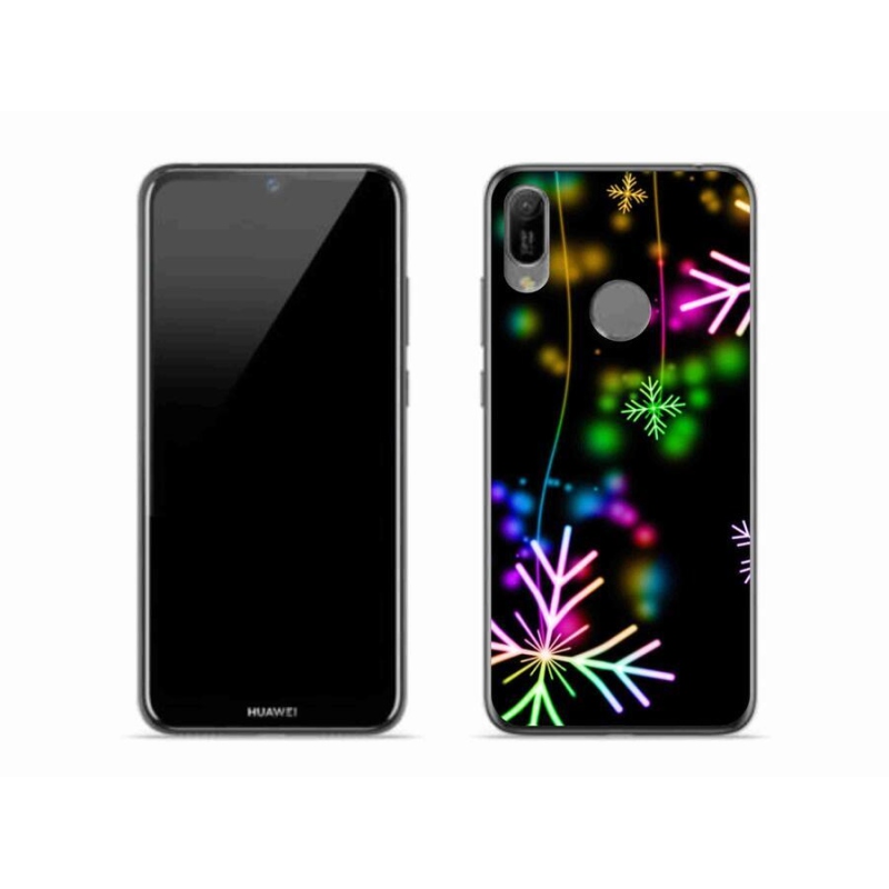 Gelový kryt mmCase na mobil Huawei Y6 (2019) - barevné vločky
