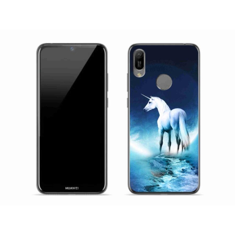 Gelový kryt mmCase na mobil Huawei Y6 (2019) - bílý jednorožec