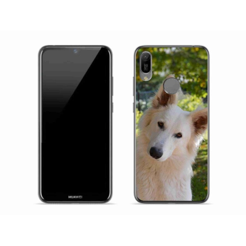 Gelový kryt mmCase na mobil Huawei Y6 (2019) - bílý švýcarský ovčák 1