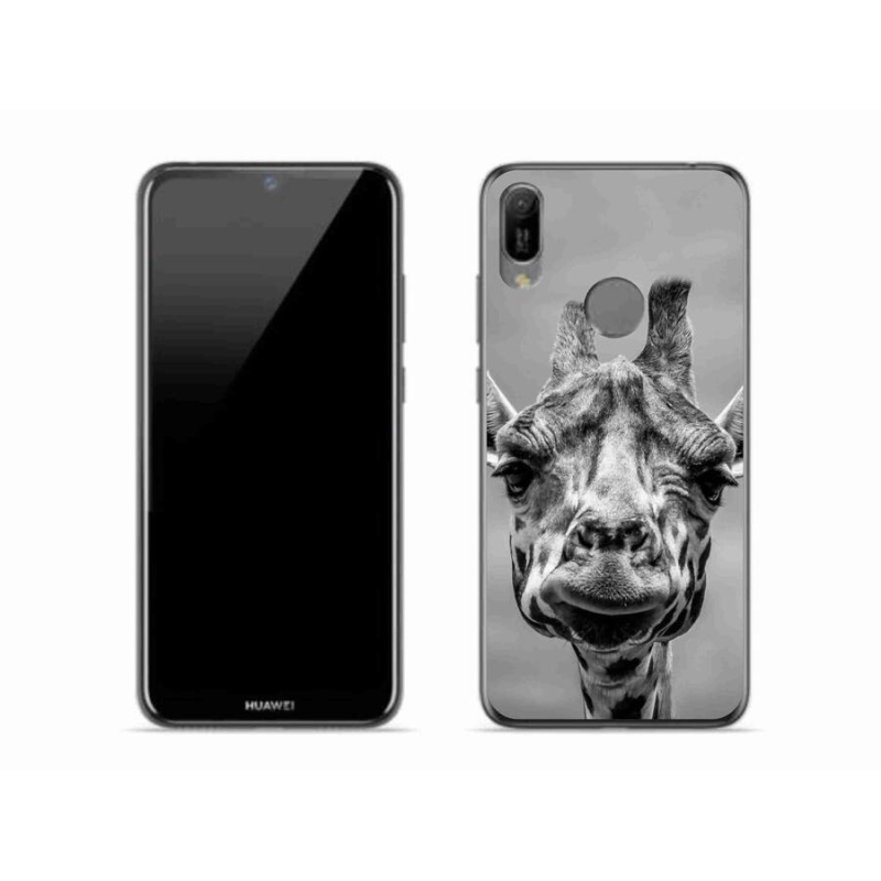 Gelový kryt mmCase na mobil Huawei Y6 (2019) - černobílá žirafa