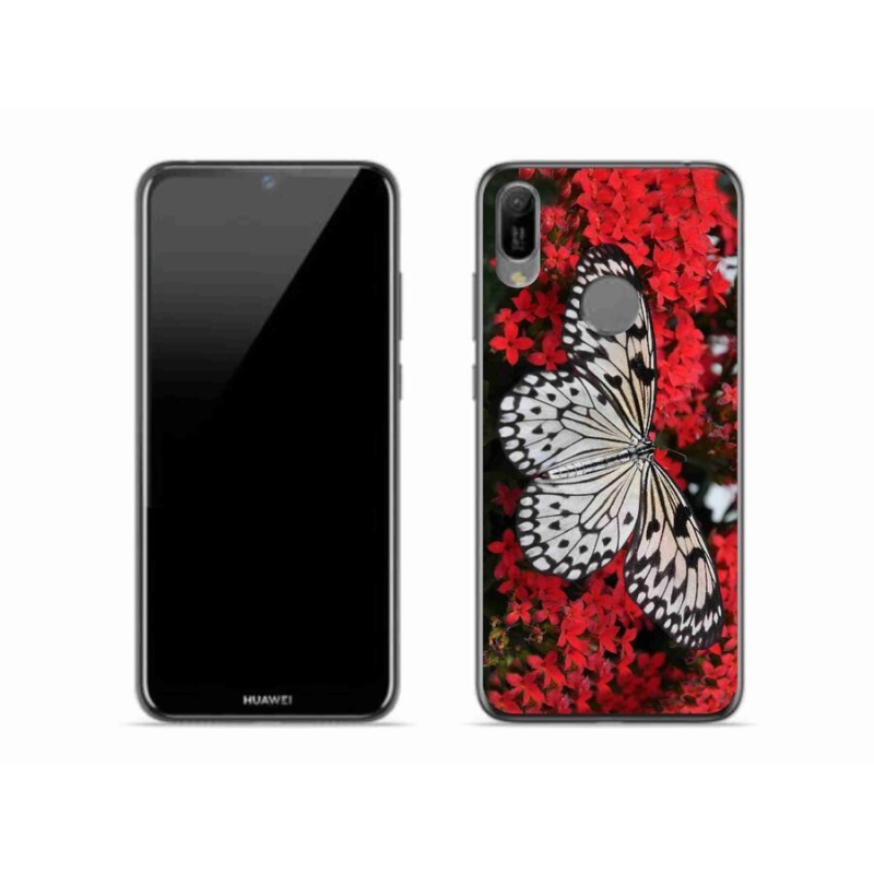 Gelový kryt mmCase na mobil Huawei Y6 (2019) - černobílý motýl 1