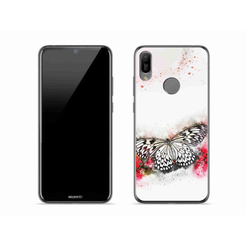Gelový kryt mmCase na mobil Huawei Y6 (2019) - černobílý motýl