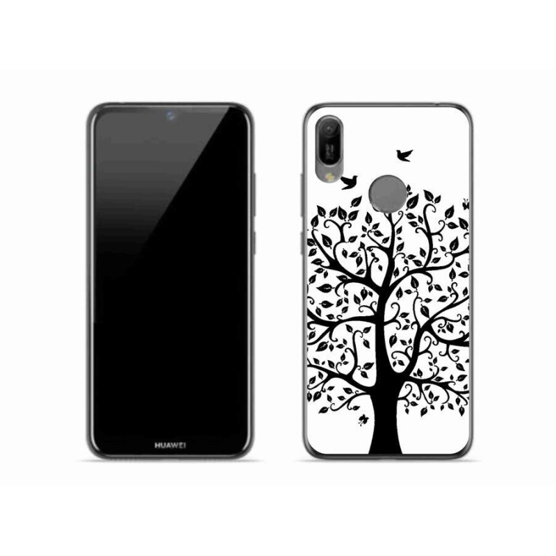 Gelový kryt mmCase na mobil Huawei Y6 (2019) - černobílý strom
