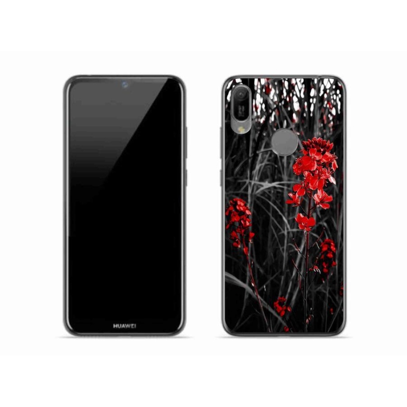 Gelový kryt mmCase na mobil Huawei Y6 (2019) - červená rostlina