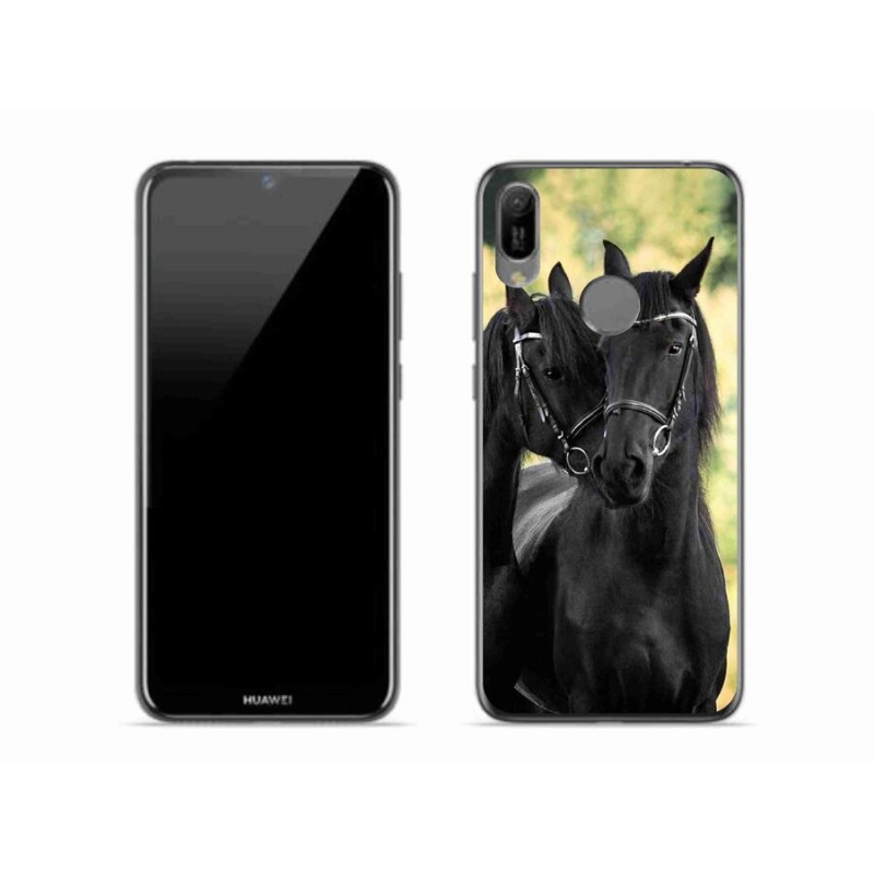 Gelový kryt mmCase na mobil Huawei Y6 (2019) - dva černí koně
