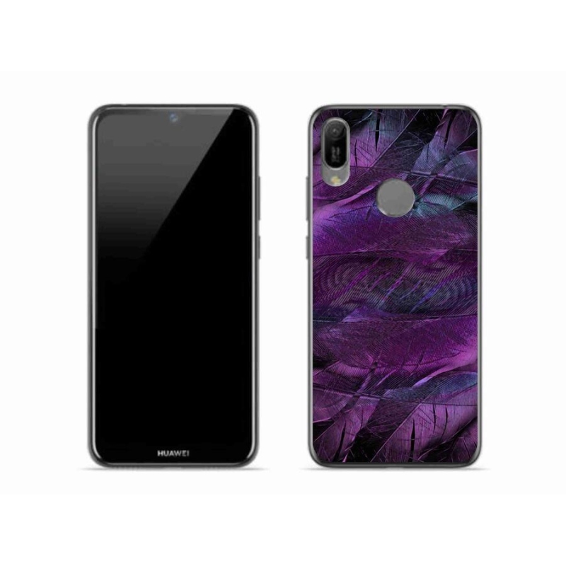 Gelový kryt mmCase na mobil Huawei Y6 (2019) - fialová pírka