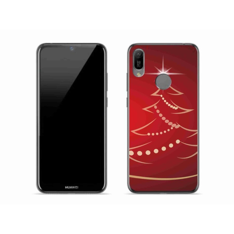 Gelový kryt mmCase na mobil Huawei Y6 (2019) - kreslený vánoční stromek
