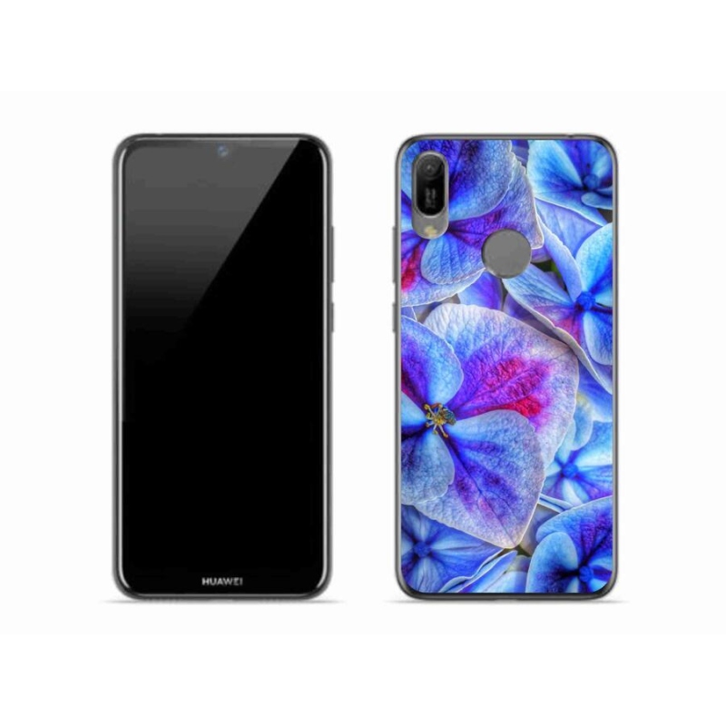Gelový kryt mmCase na mobil Huawei Y6 (2019) - modré květy 1